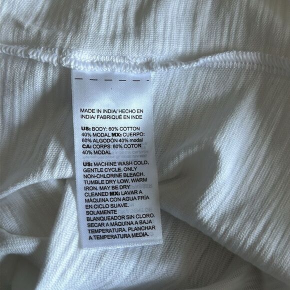 Chico’s Size 3 XL White Puff Sleeve Top V-Neck Cotton Modal Blend Long Sleeve - Picture 8 of 11